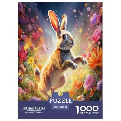 Kaninchen Puzzles 1000 Teile Schwer Puzzle Spielzeug Pädagogisches Spiel Impossible Herausforderungsspielzeug Für Erwachsene Kinder 70x50cm/1000pcs von ChengzeTCo